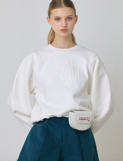 White, Embossed-logo SweatShirt