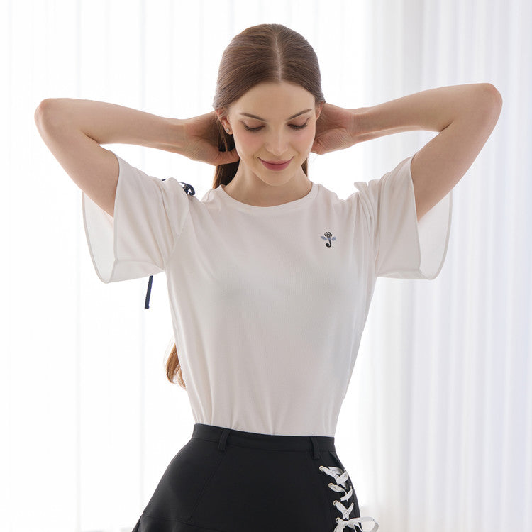 White Printed Half Sleeve T-shirt
