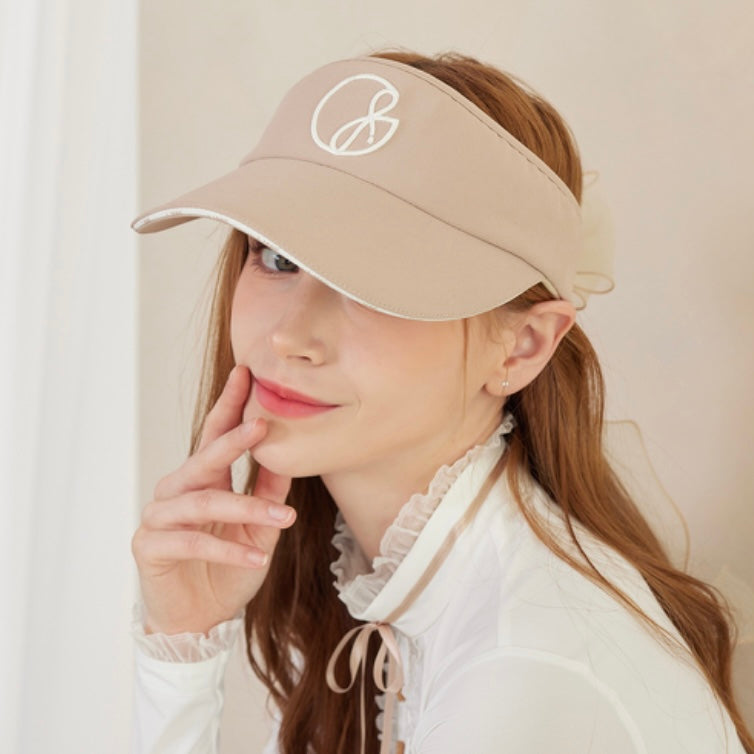 Beige Logo Line Suncap