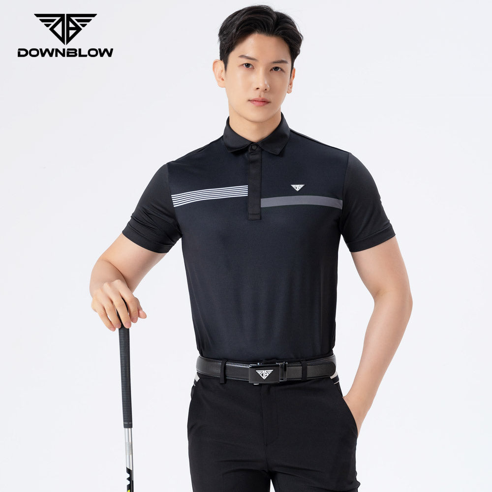 Men Golf Wear Point Color Match Collar Top Shirt – KOODSHOT