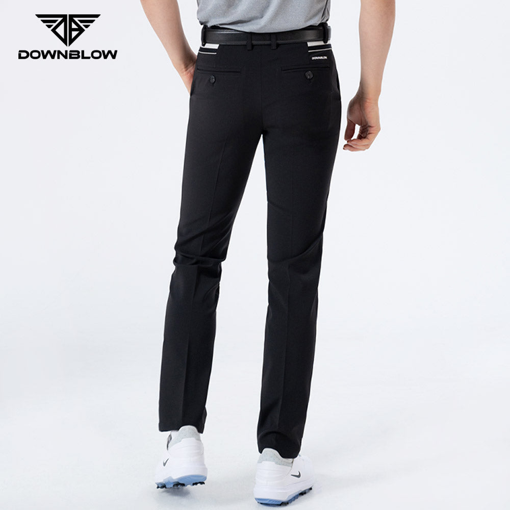 Men Golf Wear Black Point Banding Pants