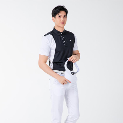 Men Golf Wear Cooling Short Sleeve Collar Top Shirt