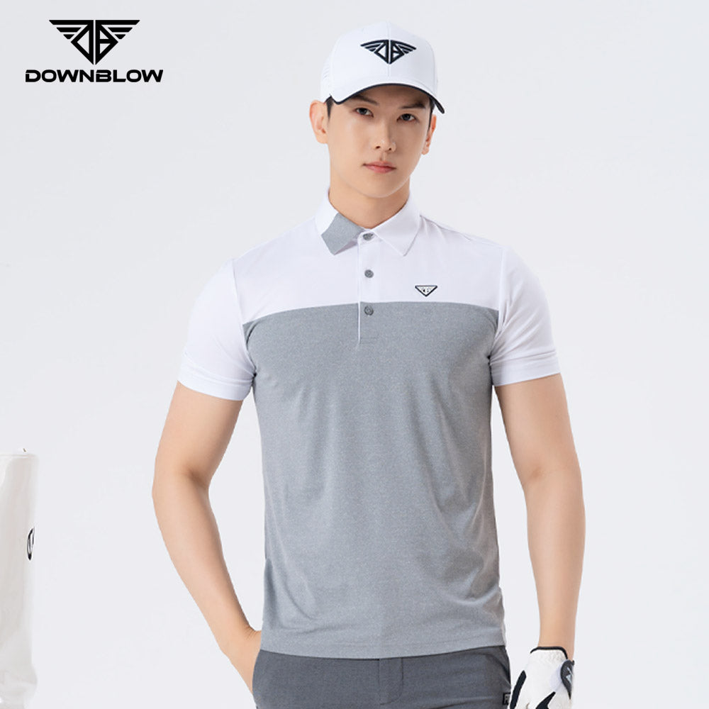 Men Golf Wear Point Grey Collar Top Shirt