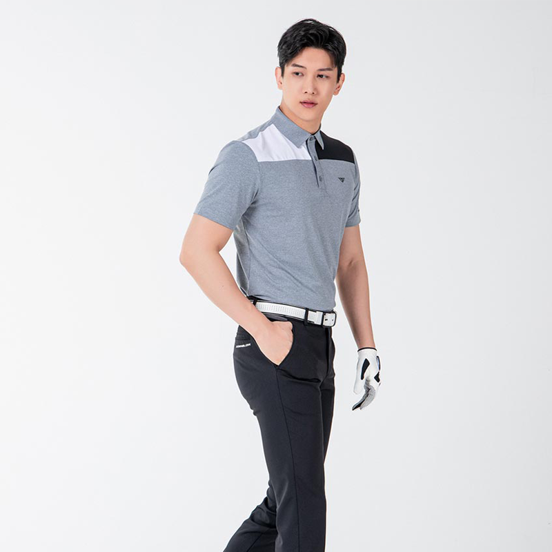 Men Golf Wear Short Sleeve Color Basic Top Shirt