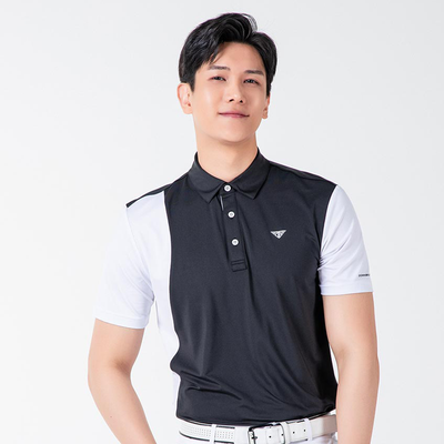 Men Golf Wear Cooling Short Sleeve Collar Top Shirt