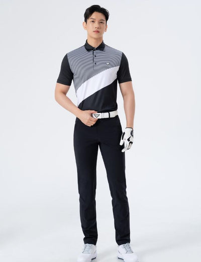 Men Golf Wear Black Banding Pants