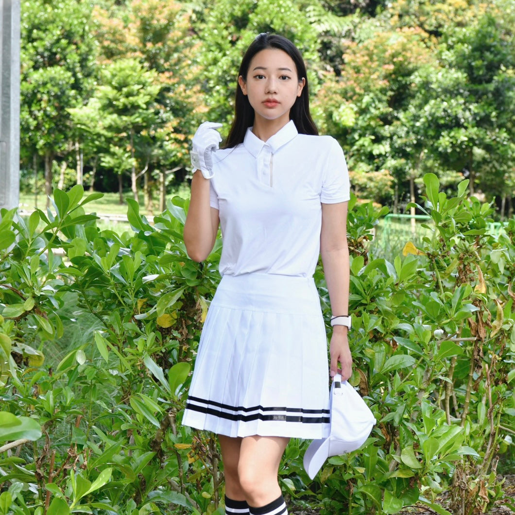 White Fair Collar Short-Sleeved Shirt