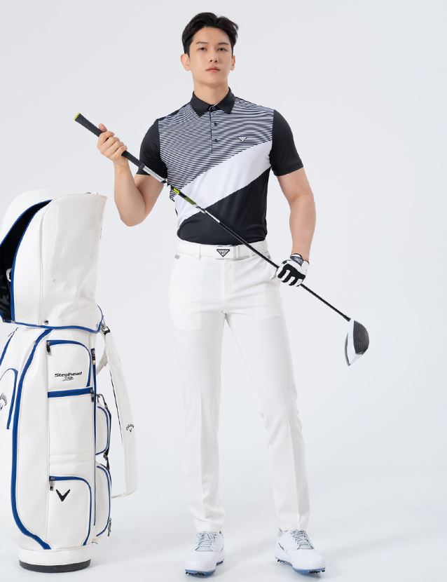 Men Golf Wear White Point Banding Pants