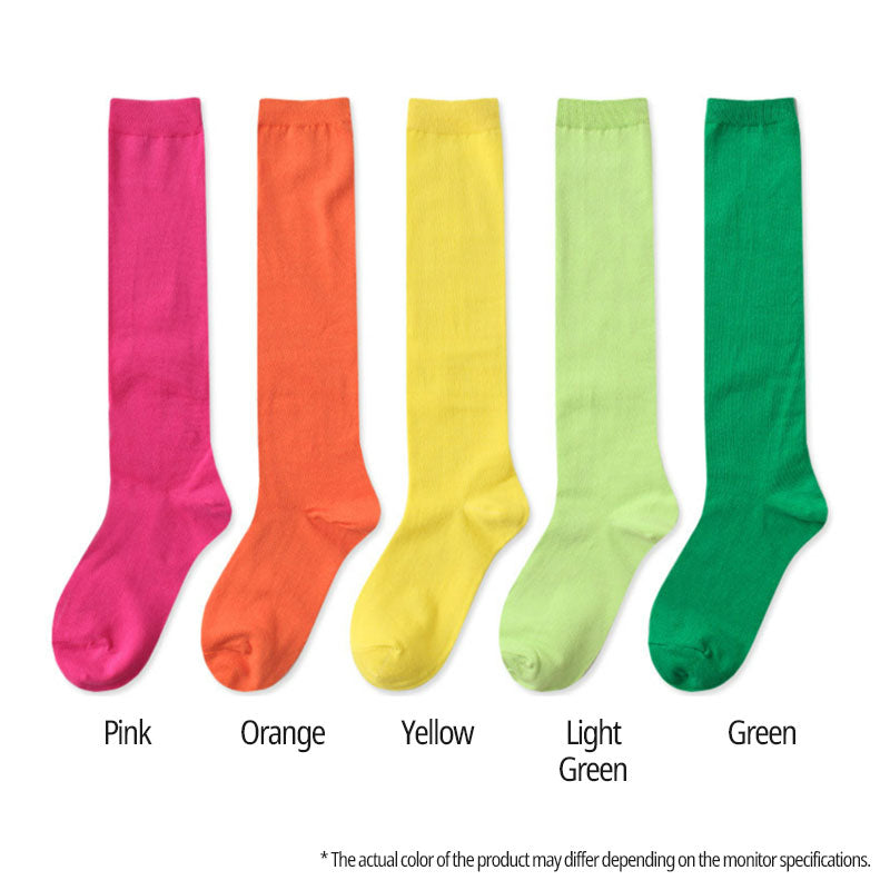 Women Plain Pattern Golf Knee High Socks (2pcs Set)