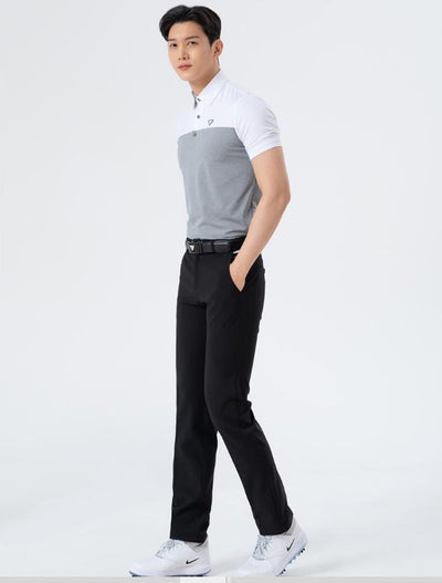 Men Golf Wear Point Grey Collar Top Shirt
