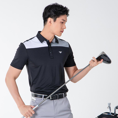 Men Golf Wear Short Sleeve Color Basic Top Shirt