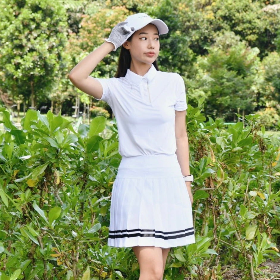 White Fair Collar Short-Sleeved Shirt