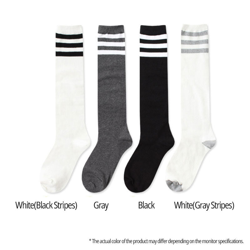 Women Striped Pattern Golf Knee High Socks (2pcs Set)