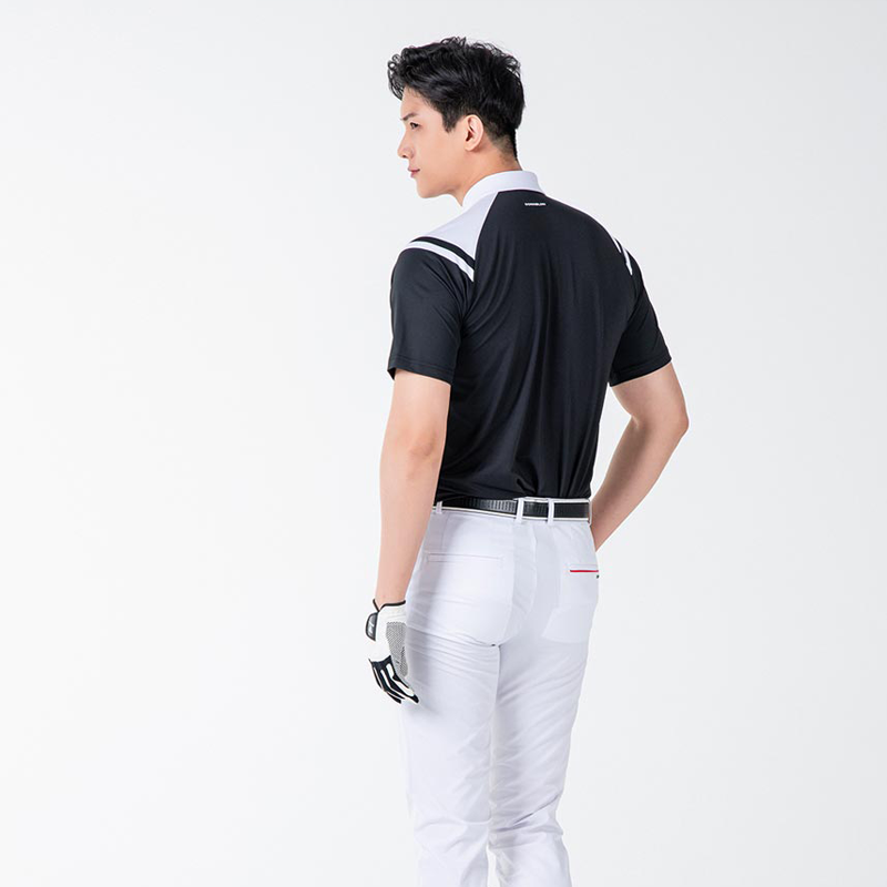 Men Golf Wear Short Sleeve Collar Top Shirt