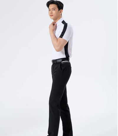 Men Golf Wear Black Point Banding Pants