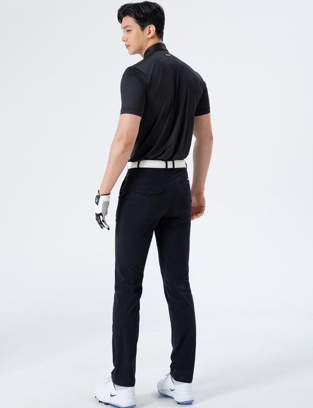 Men Golf Wear Black Banding Pants