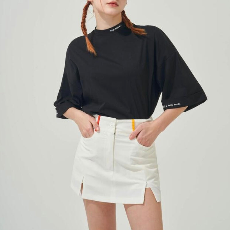 Ivory Slit Mini Skirt