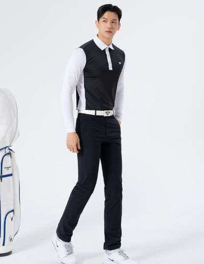 Men Golf Wear Black Banding Pants