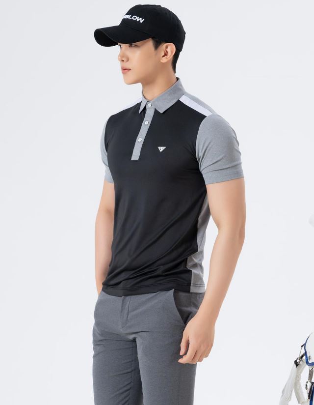 Men Golf Wear Basic Collar Top Shirt