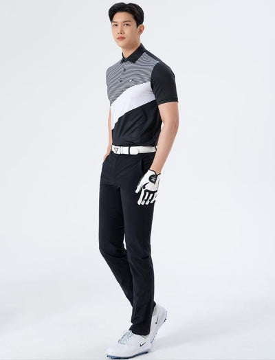 Men Golf Wear Black Banding Pants