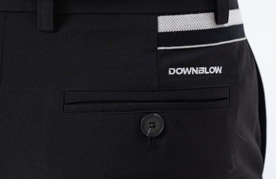 Men Golf Wear Black Point Banding Pants