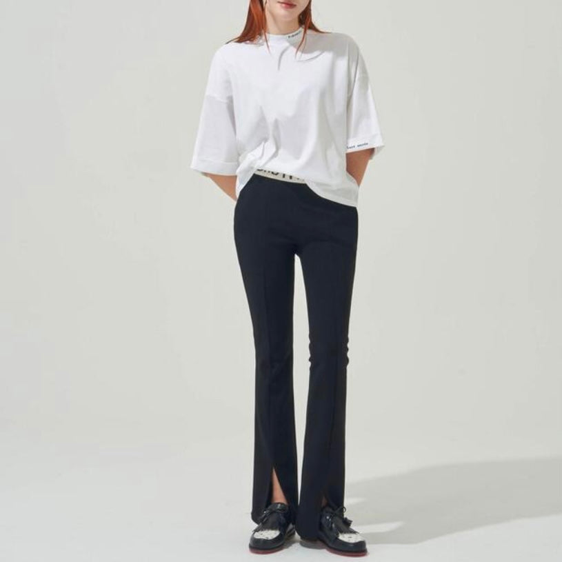 Ivory Slit Banding Pants