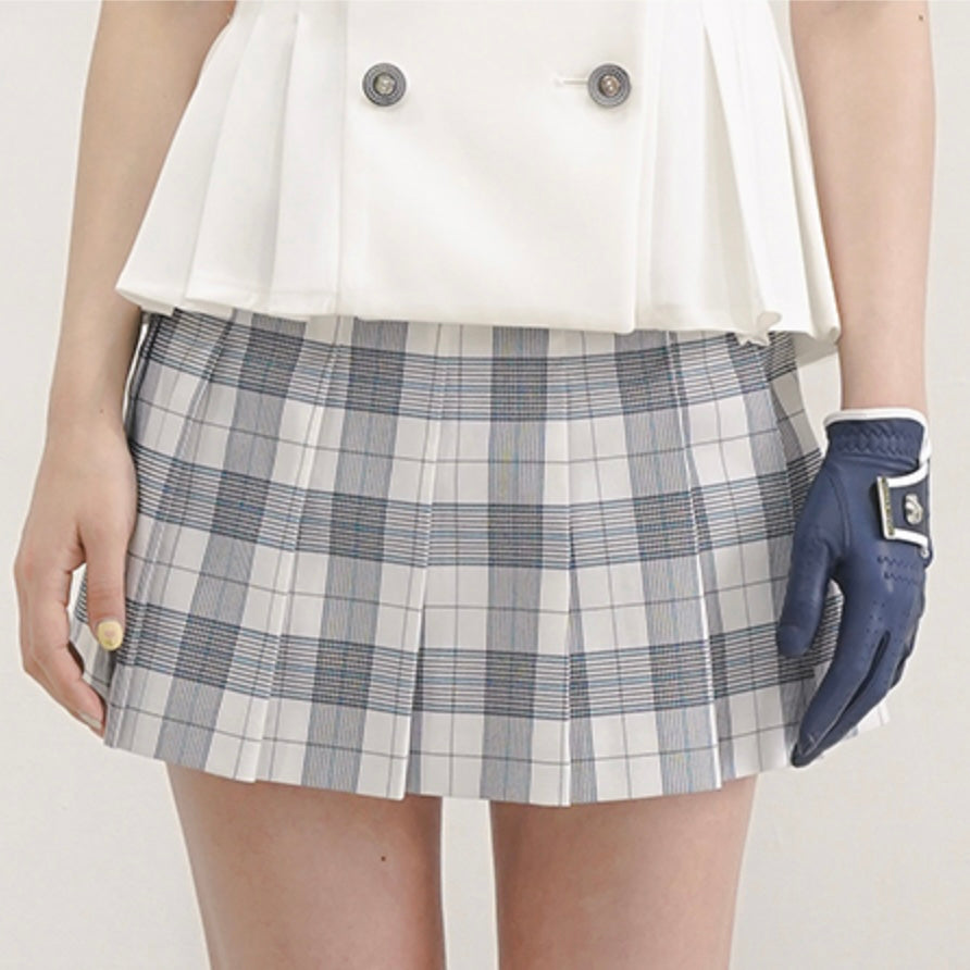 Blue Summer Check Skirt