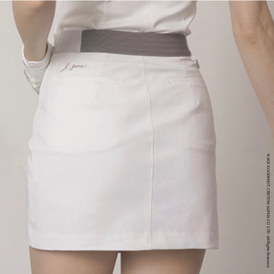 White Stud Unbalanced Skirt