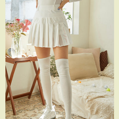 White Mesh Point Tennis Skirt