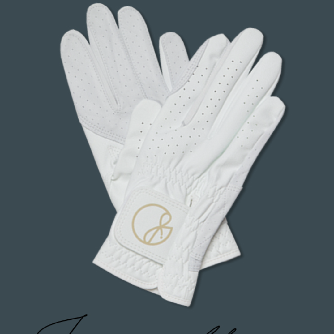 Beige Basic Half Sheep Skin Golf Gloves