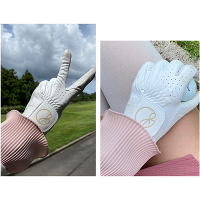 Beige Basic Half Sheep Skin Golf Gloves