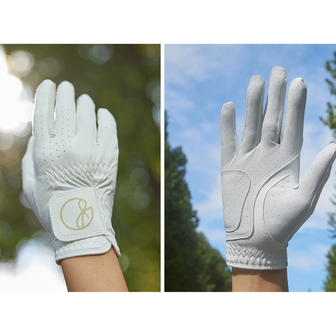 Beige Basic Half Sheep Skin Golf Gloves