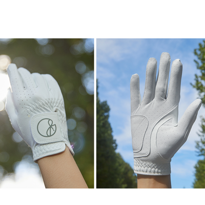 Grey Basic Half Sheep Skin Golf Gloves