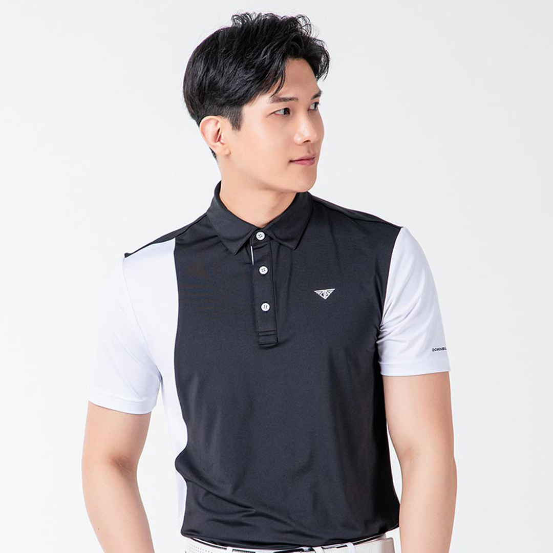 Men Golf Wear Cooling Short Sleeve Collar Top Shirt