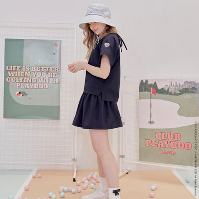 Navy Seersucker Ribbon Top + Smocked Skirt Set-Up