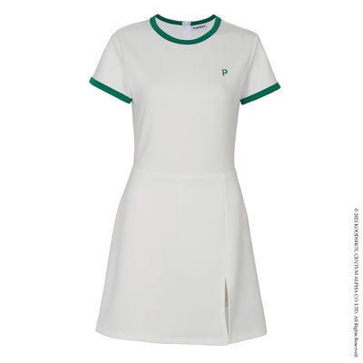 White Basic Tennis Dress W/Inner Pants