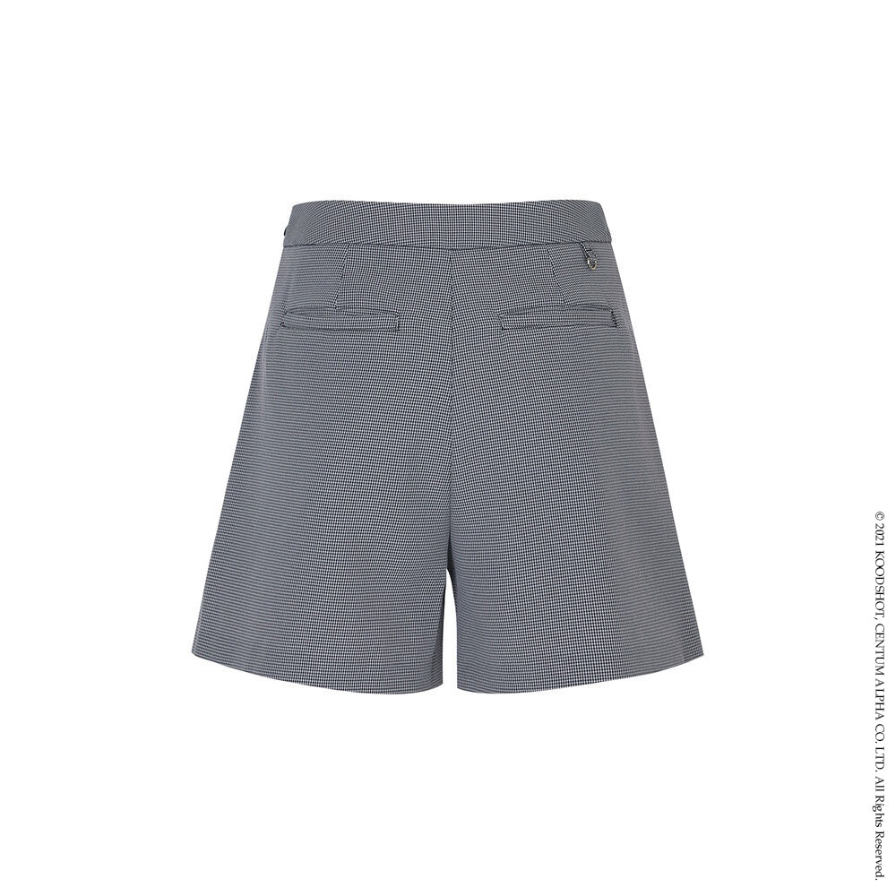 Navy Essential Houndstooth Shorts W/Inner Pants