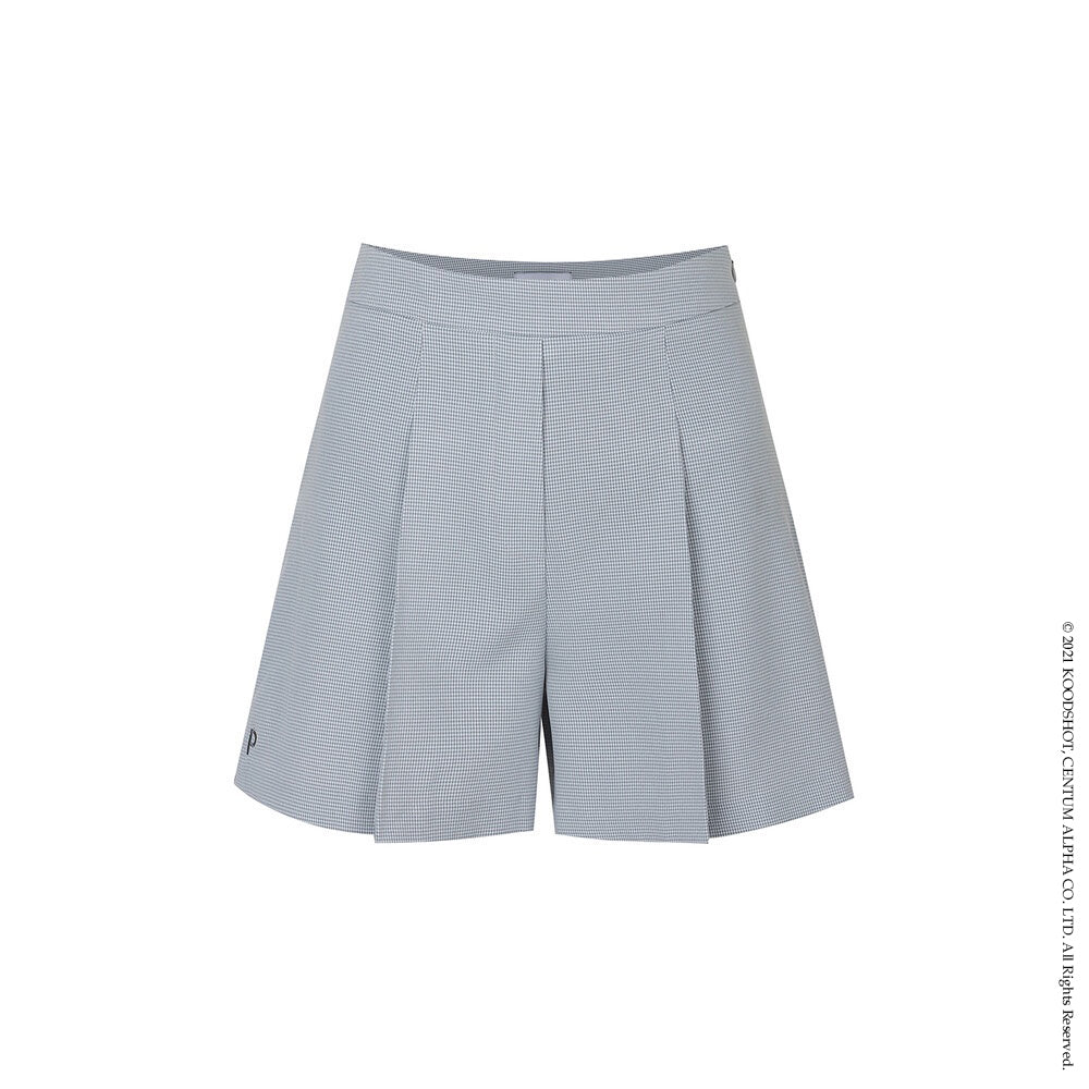 Grey Essential Houndstooth Shorts W/Inner Pants