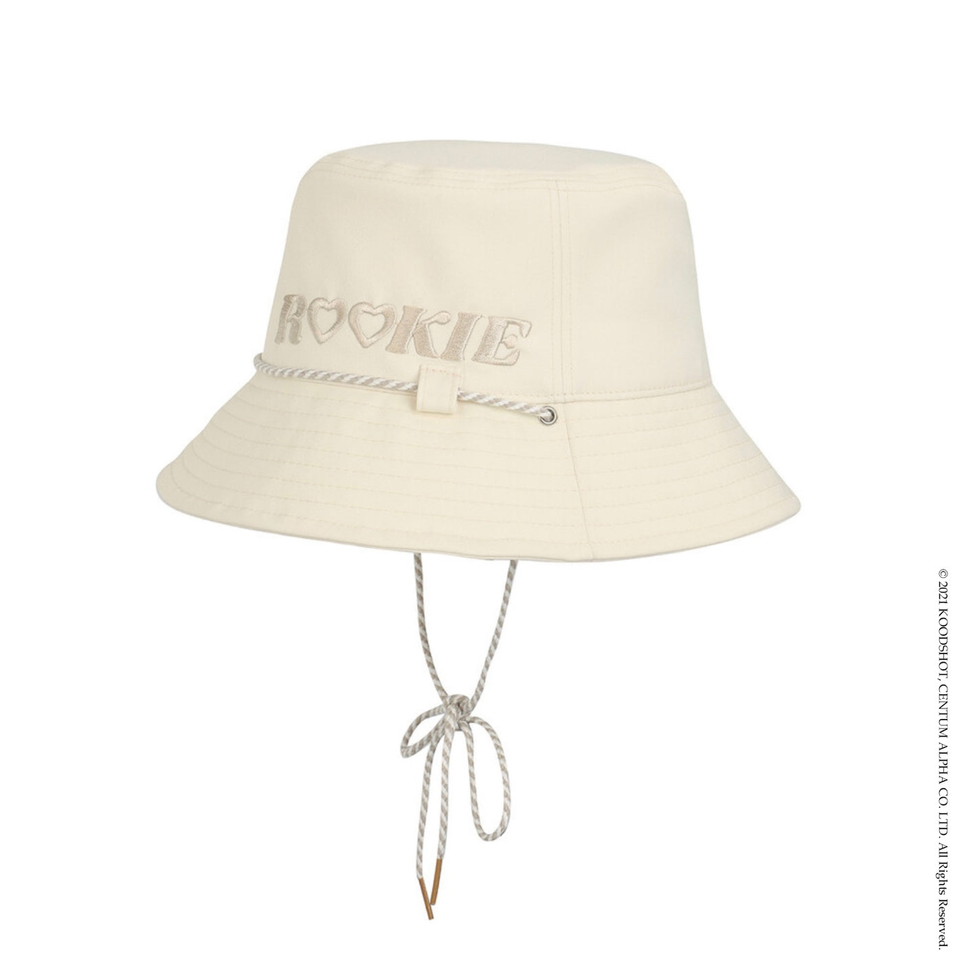 Beige Rookie Braided String Bucket Hat