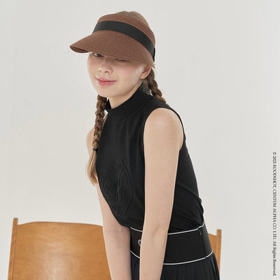 Black Embossed Heart logo Sleeveless