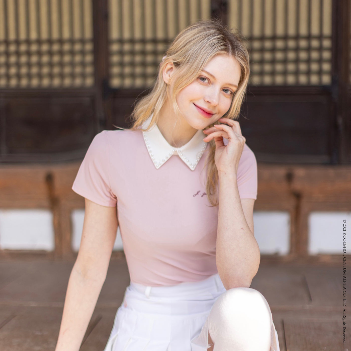 Pink Pearl Collar Shirts