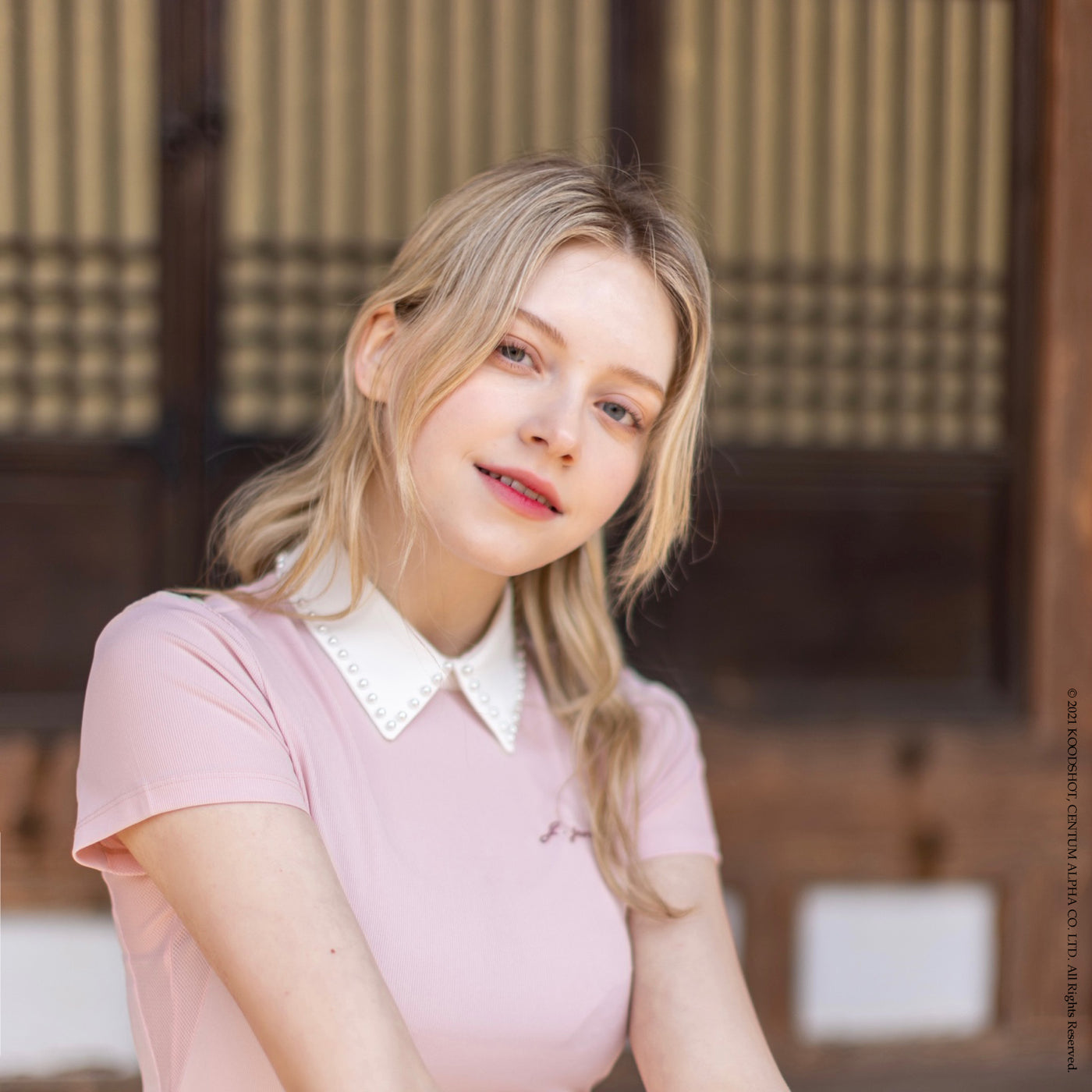 Pink Pearl Collar Shirts