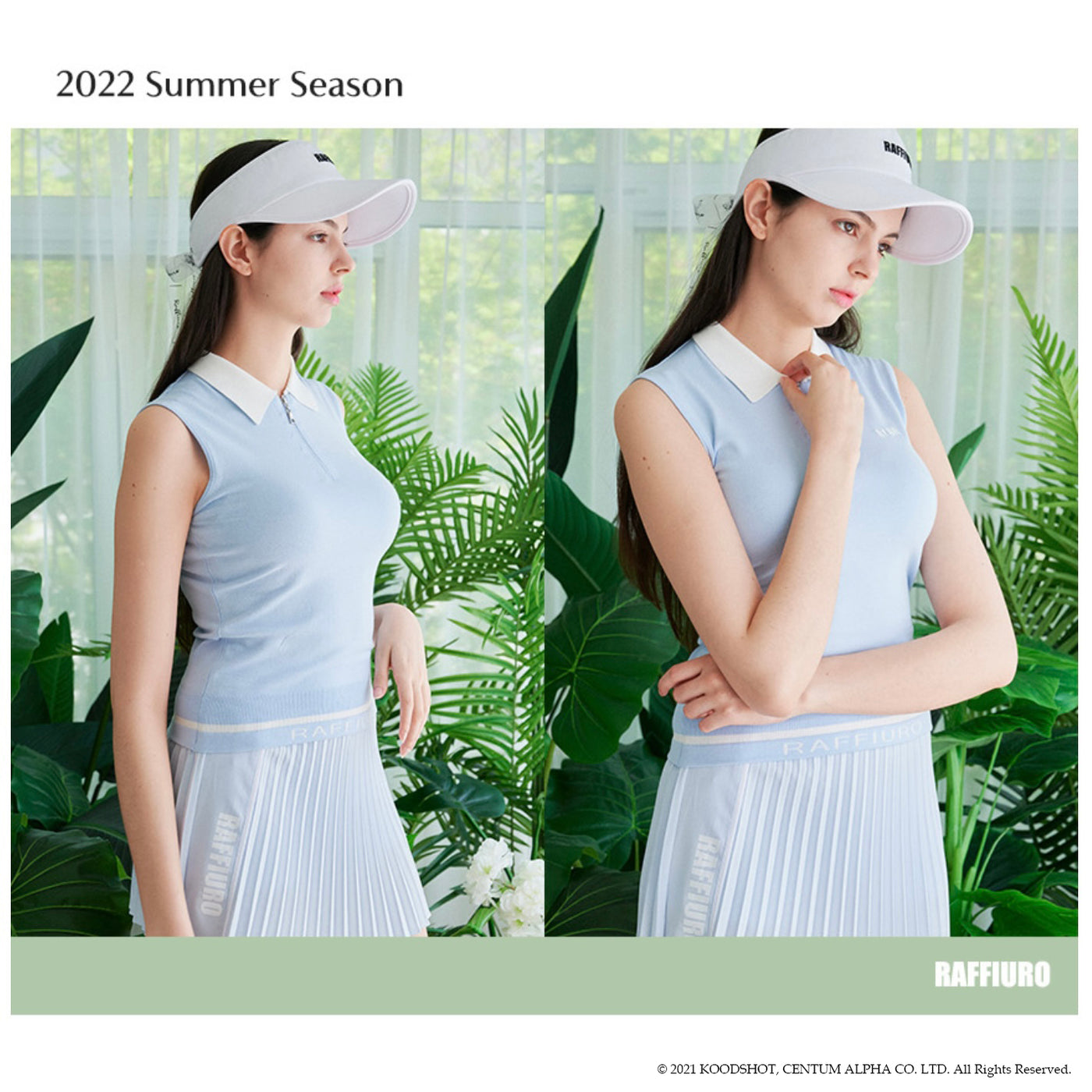 Light Blue Neck Collar Sleeveless Knitwear