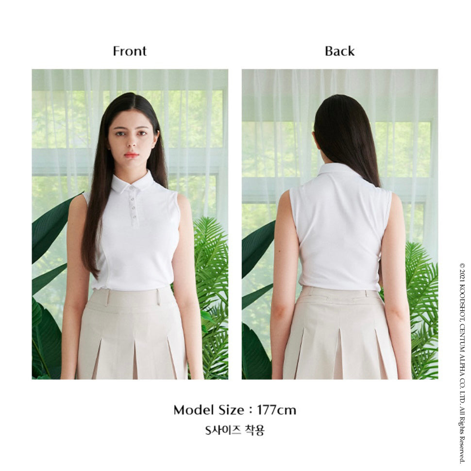 White Coloring Sleeveless Shirt