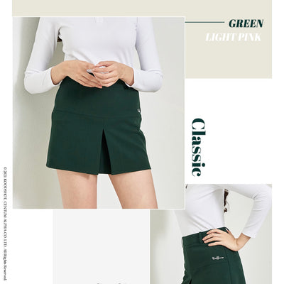 Green Front Pleated Skirt