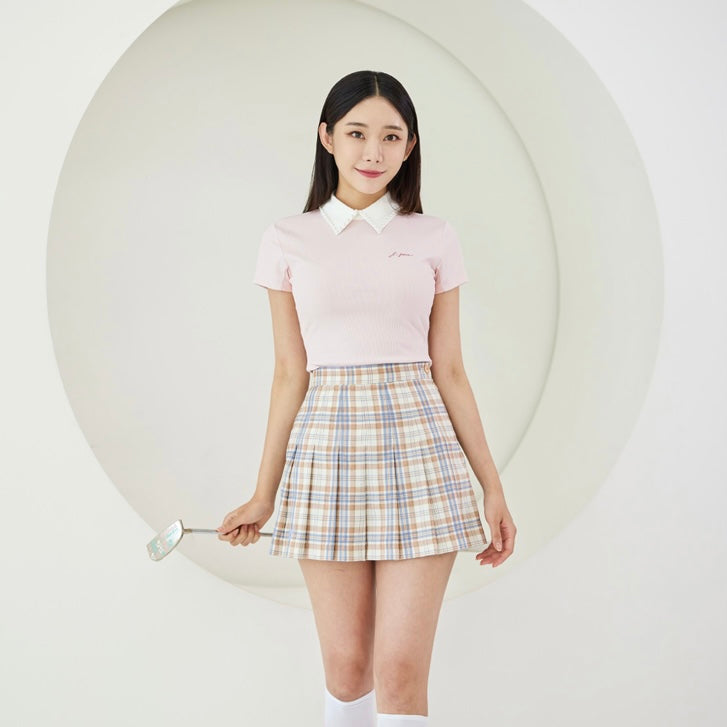 Beige Check Skirt