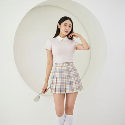 Beige Check Skirt