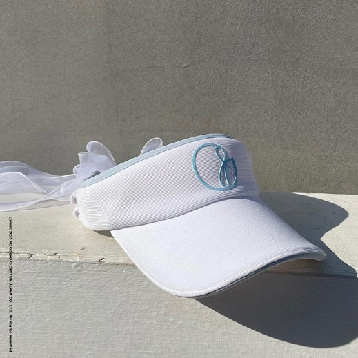 Sky Blue Contrast Ribbon Suncap