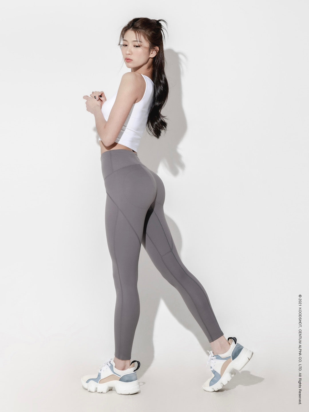 Ash Brown Original / All Day Length9 Hip-up Leggings