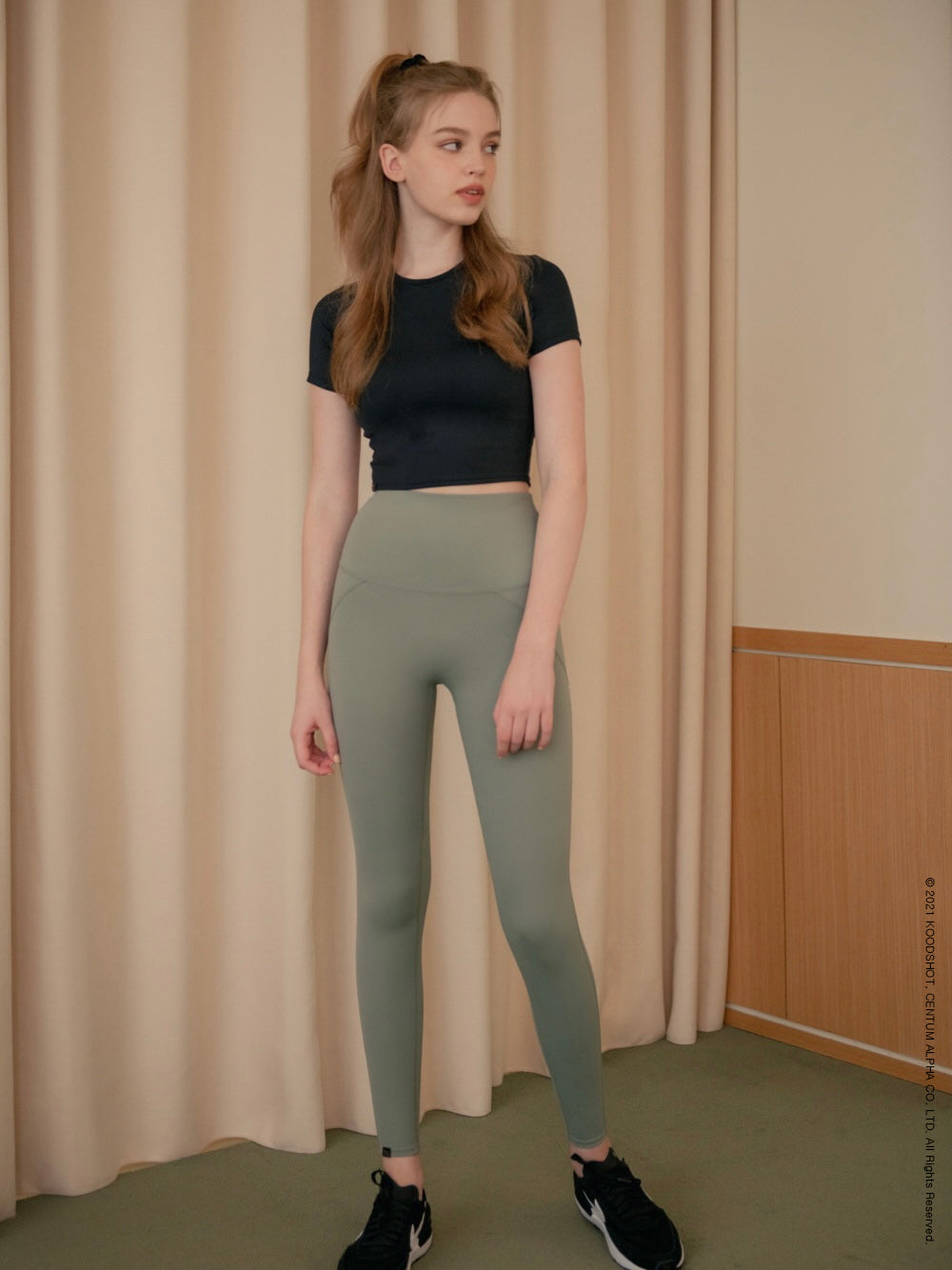 Olive Original Length9 Hip-up Leggings